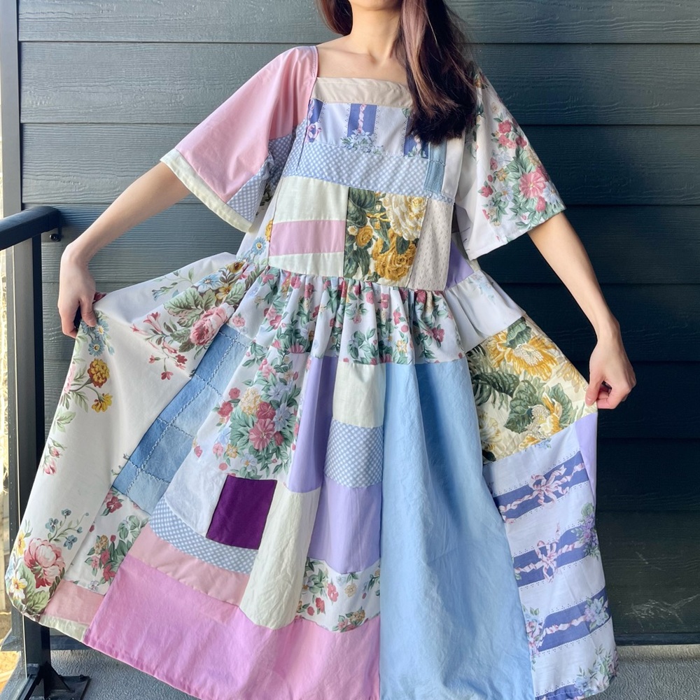 Handmade Patchwork Rose Canvas Dress SKU 01176 - Picture 1 of 16